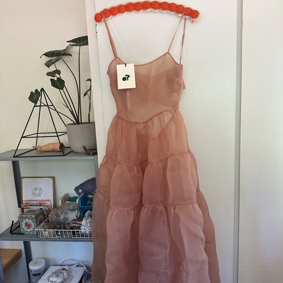 OHSEVENDAYS TIERED SHEER MIDI DRESS - size XS - Picture 1 of 7